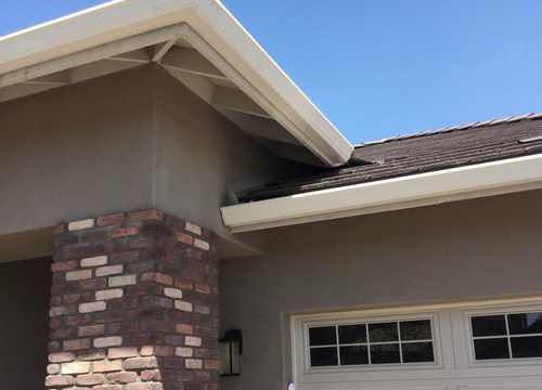 City Seamless K-style seamless rain gutter installation in Southern Nevada.