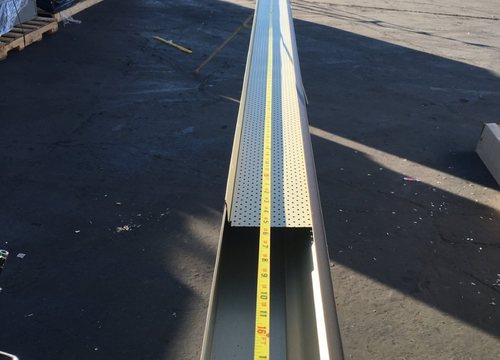 City Seamless leaf screen gutter guard detail.