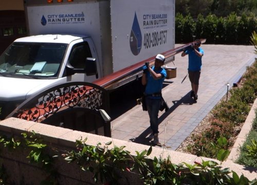 Rain Gutter Inspection Las Vegas — City Seamless project photo