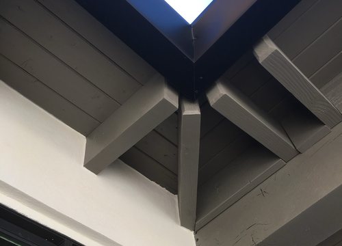 City Seamless straight-face gutter detail on a modern Southern Nevada roofline.